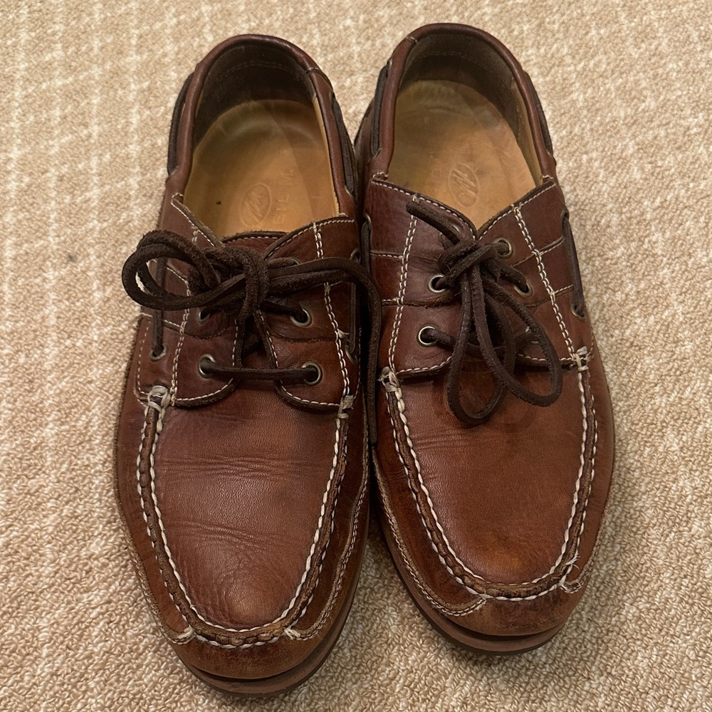 Neil M Chestnut Leather Boat Shoes